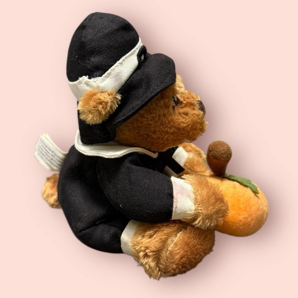 2006 Plushland Thanksgiving Pilgrim Bear March of Dimes Plush 6" - Picture 3 of 5